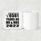 81st Anniversary Square Root of 6561 Years As Mr & Mrs 2022 - Drink Coaster