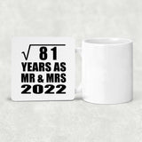 9th Anniversary Square Root of 81 Years As Mr & Mrs 2022 - Drink Coaster