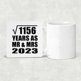 34th Anniversary Square Root of 1156 Years As Mr & Mrs 2023 - Drink Coaster