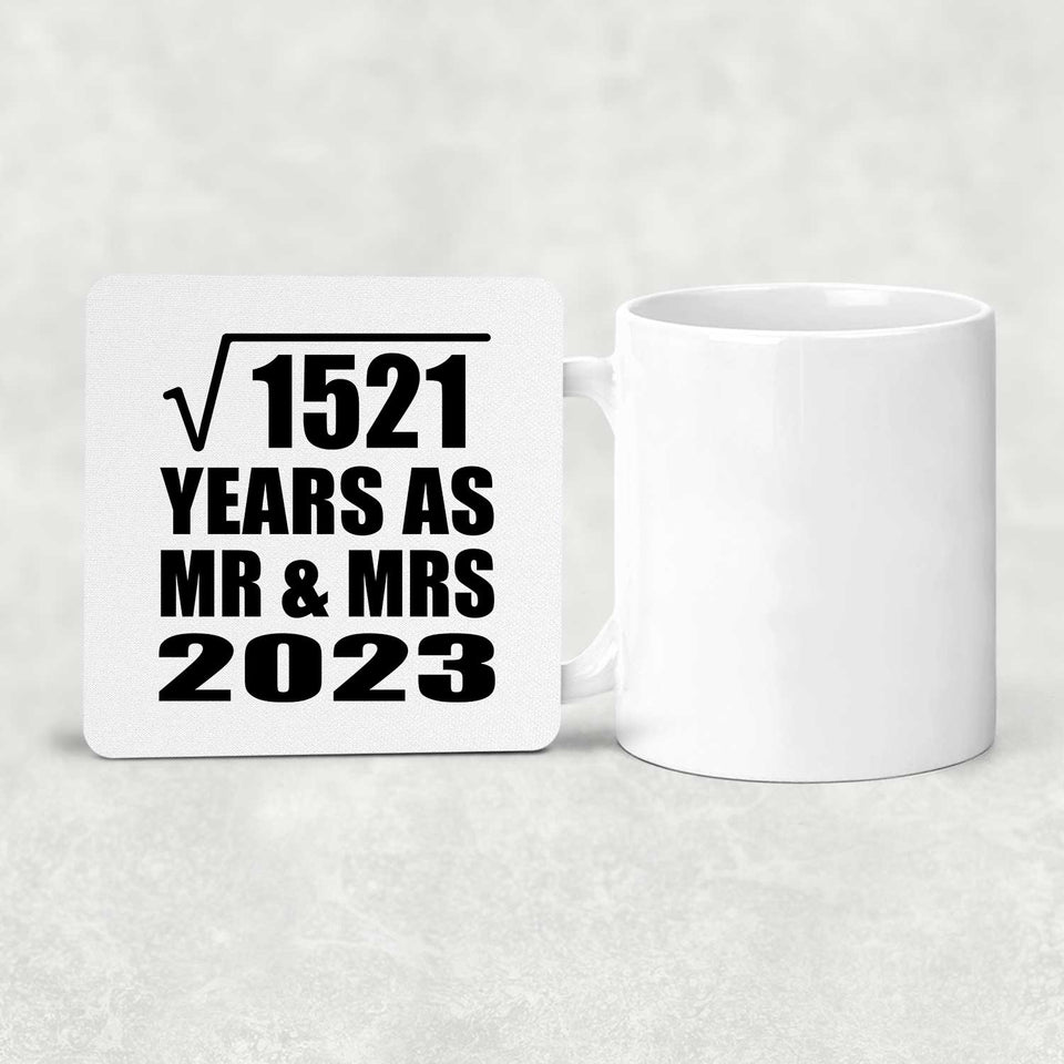 39th Anniversary Square Root of 1521 Years As Mr & Mrs 2023 - Drink Coaster