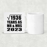 44th Anniversary Square Root of 1936 Years As Mr & Mrs 2023 - Drink Coaster