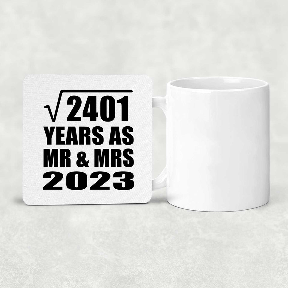 49th Anniversary Square Root of 2401 Years As Mr & Mrs 2023 - Drink Coaster