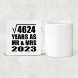 68th Anniversary Square Root of 4624 Years As Mr & Mrs 2023 - Drink Coaster