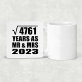 69th Anniversary Square Root of 4761 Years As Mr & Mrs 2023 - Drink Coaster