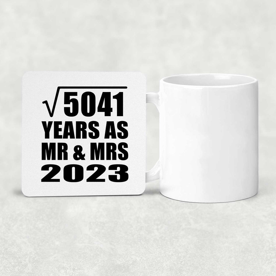 71st Anniversary Square Root of 5041 Years As Mr & Mrs 2023 - Drink Coaster