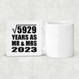 77th Anniversary Square Root of 5929 Years As Mr & Mrs 2023 - Drink Coaster