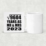 98th Anniversary Square Root of 9604 Years As Mr & Mrs 2023 - Drink Coaster