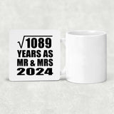 33rd Anniversary Square Root of 1089 Years As Mr & Mrs 2024 - Drink Coaster