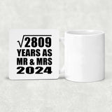 53rd Anniversary Square Root of 2809 Years As Mr & Mrs 2024 - Drink Coaster
