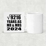 96th Anniversary Square Root of 9216 Years As Mr & Mrs 2024 - Drink Coaster
