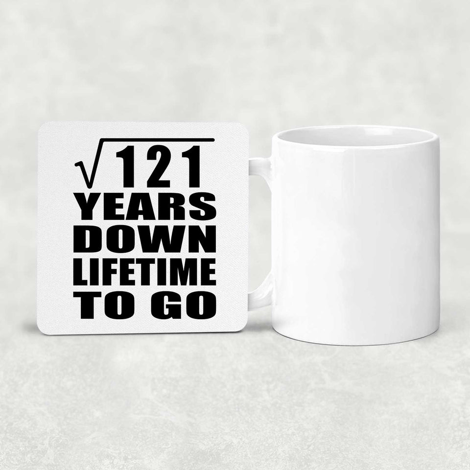 11th Anniversary Square Root of 121 Years Lifetime To Go - Drink Coaster