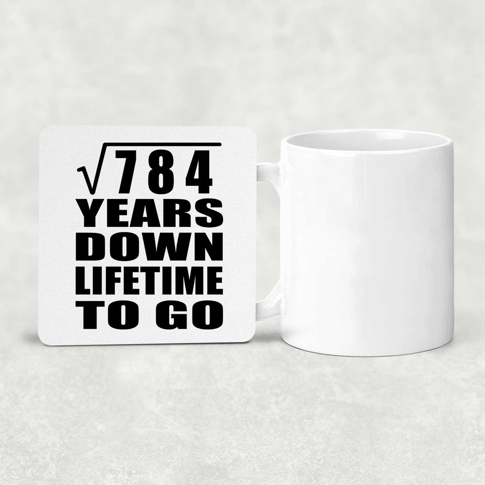 28th Anniversary Square Root of 784 Years Lifetime To Go - Drink Coaster