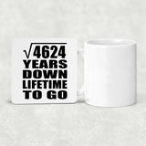 68th Anniversary Square Root of 4624 Years Lifetime To Go - Drink Coaster