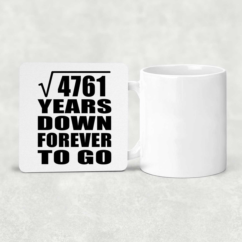 69th Anniversary Square Root of 4761 Years Down Forever To Go - Drink Coaster