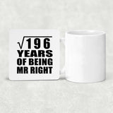 14th Anniversary Square Root of 196 Years of Being Mr Right - Drink Coaster
