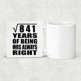 29th Anniversary Square Root of 841 Years Mrs Always Right - Drink Coaster