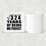 18th Anniversary Square Root of 324 Years of Mr Perfect - Drink Coaster