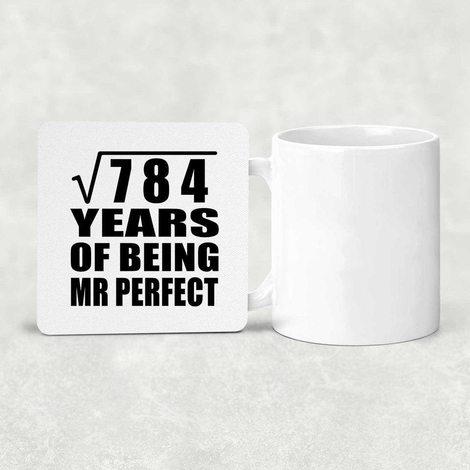 28th Anniversary Square Root of 784 Years of Mr Perfect - Drink Coaster
