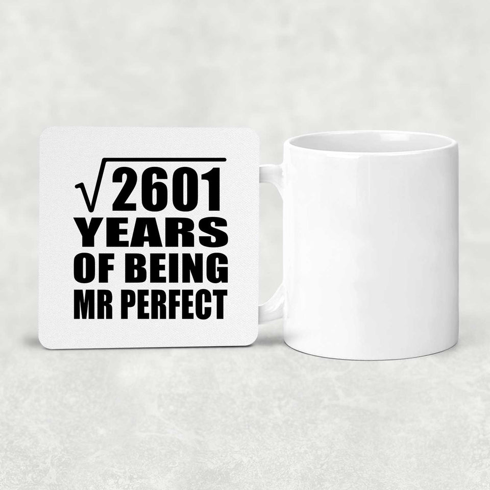 51st Anniversary Square Root of 2601 Years of Mr Perfect - Drink Coaster