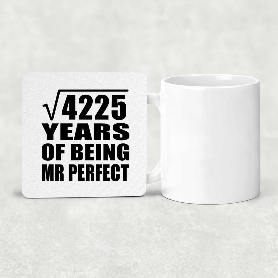 65th Anniversary Square Root of 4225 Years of Mr Perfect - Drink Coaster