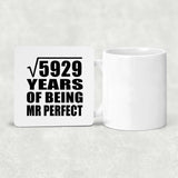 77th Anniversary Square Root of 5929 Years of Mr Perfect - Drink Coaster