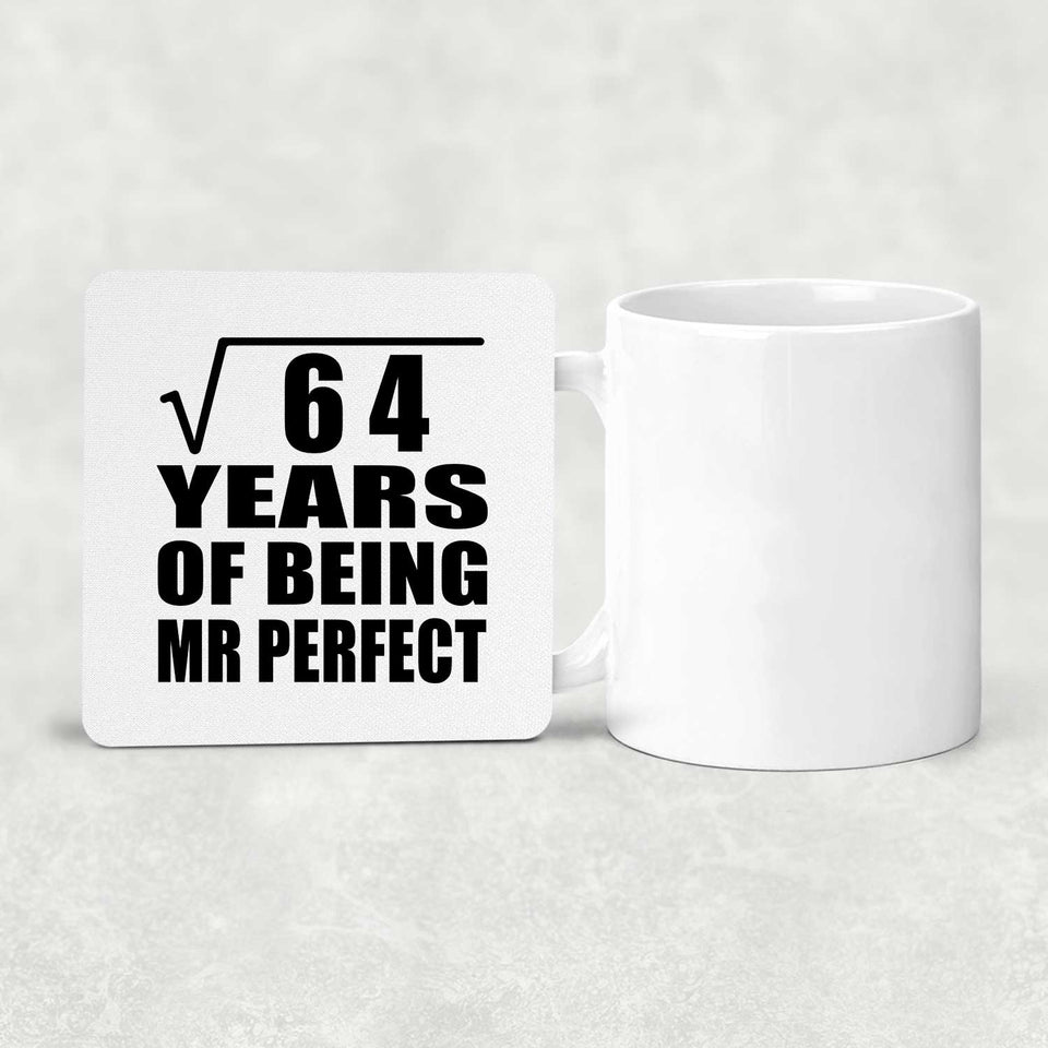 8th Anniversary Square Root of 64 Years of Mr Perfect - Drink Coaster