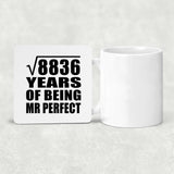 94th Anniversary Square Root of 8836 Years of Mr Perfect - Drink Coaster