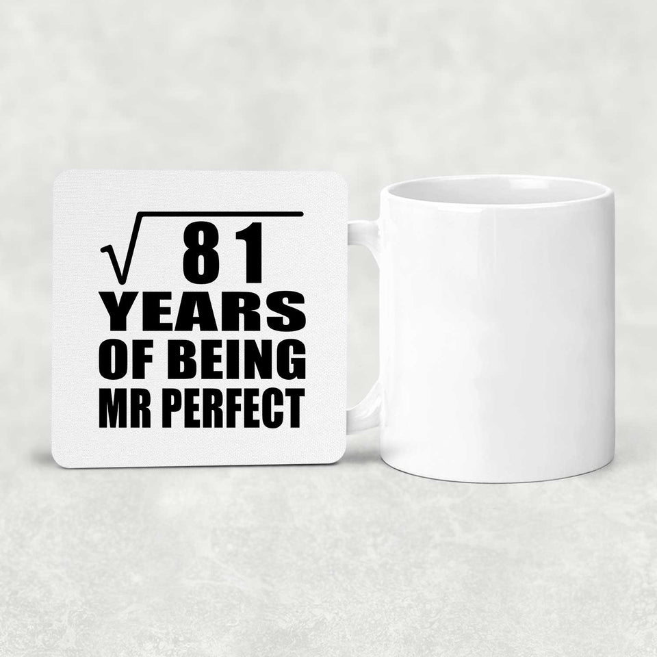 9th Anniversary Square Root of 81 Years of Mr Perfect - Drink Coaster