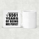 81st Anniversary Square Root of 6561 Years of Mrs Perfect - Drink Coaster