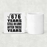 26th Anniversary Square Root of 676 Years Still In Love - Drink Coaster