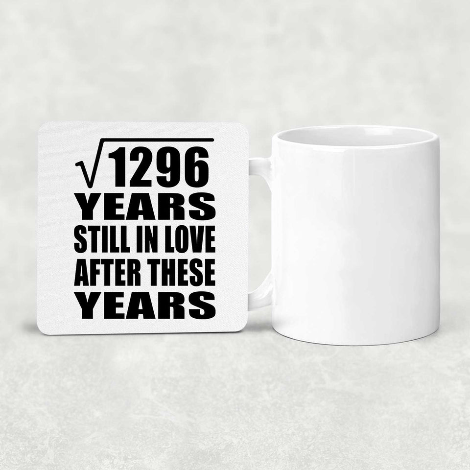 36th Anniversary Square Root of 1296 Years Still In Love - Drink Coaster