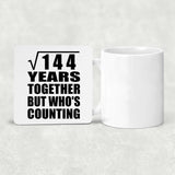 12th Anniversary Square Root of 144 Years Who's Counting - Drink Coaster