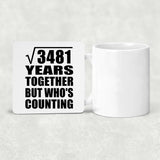 59th Anniversary Square Root of 3481 Years Who's Counting - Drink Coaster