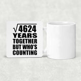68th Anniversary Square Root of 4624 Years Who's Counting - Drink Coaster
