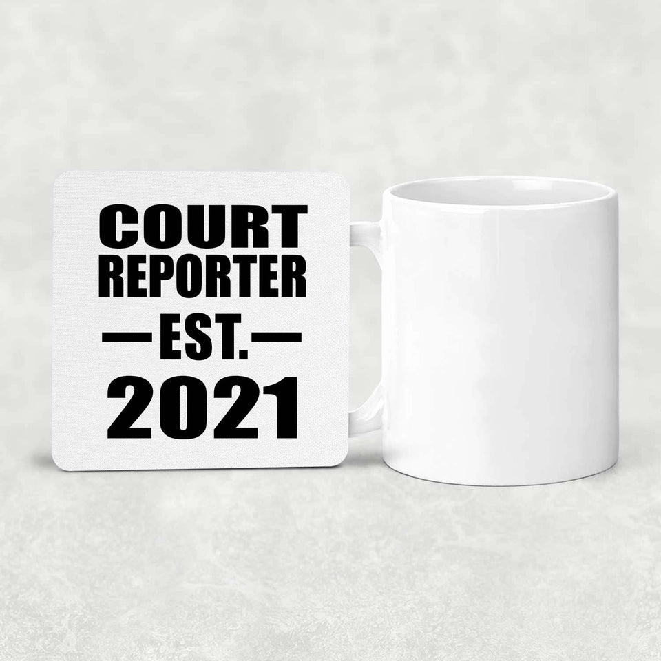 Court Reporter Established EST. 2021 - Drink Coaster