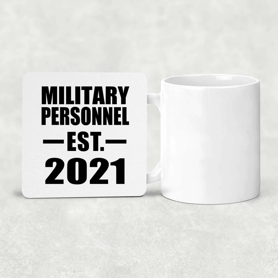 Military Personnel Established EST. 2021 - Drink Coaster