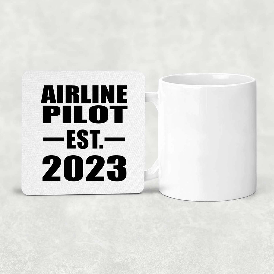 Airline Pilot Established EST. 2023 - Drink Coaster