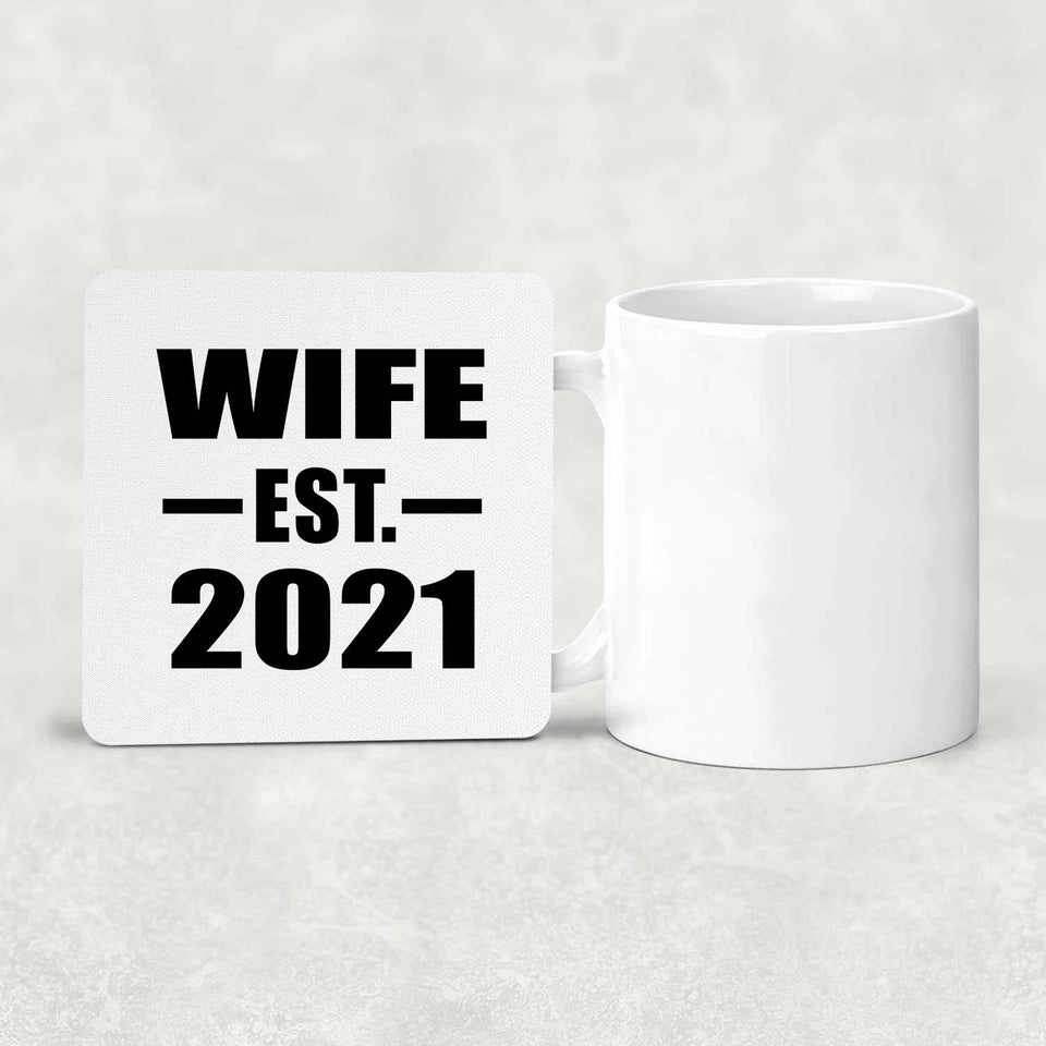 Wife Established EST. 2021 - Drink Coaster