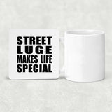 Street Luge Makes Life Special - Drink Coaster