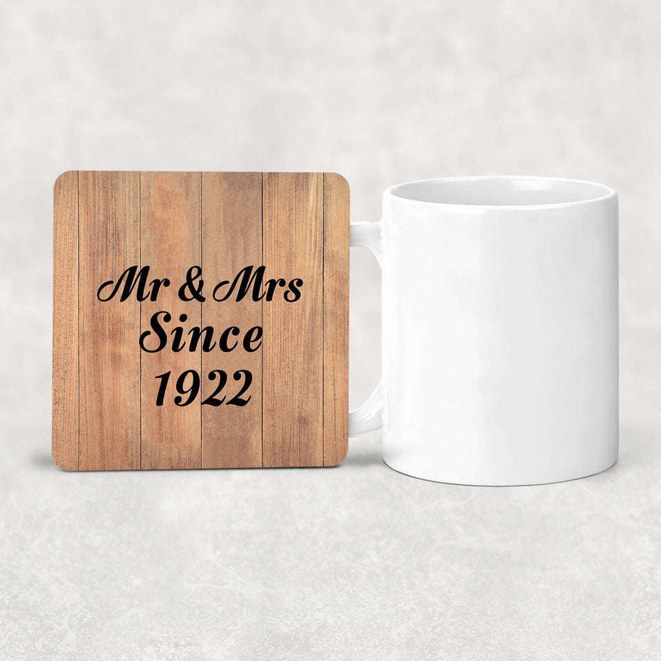 102nd Anniversary Mr & Mrs Since 1922 - Drink Coaster C