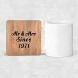 53rd Anniversary Mr & Mrs Since 1971 - Drink Coaster C