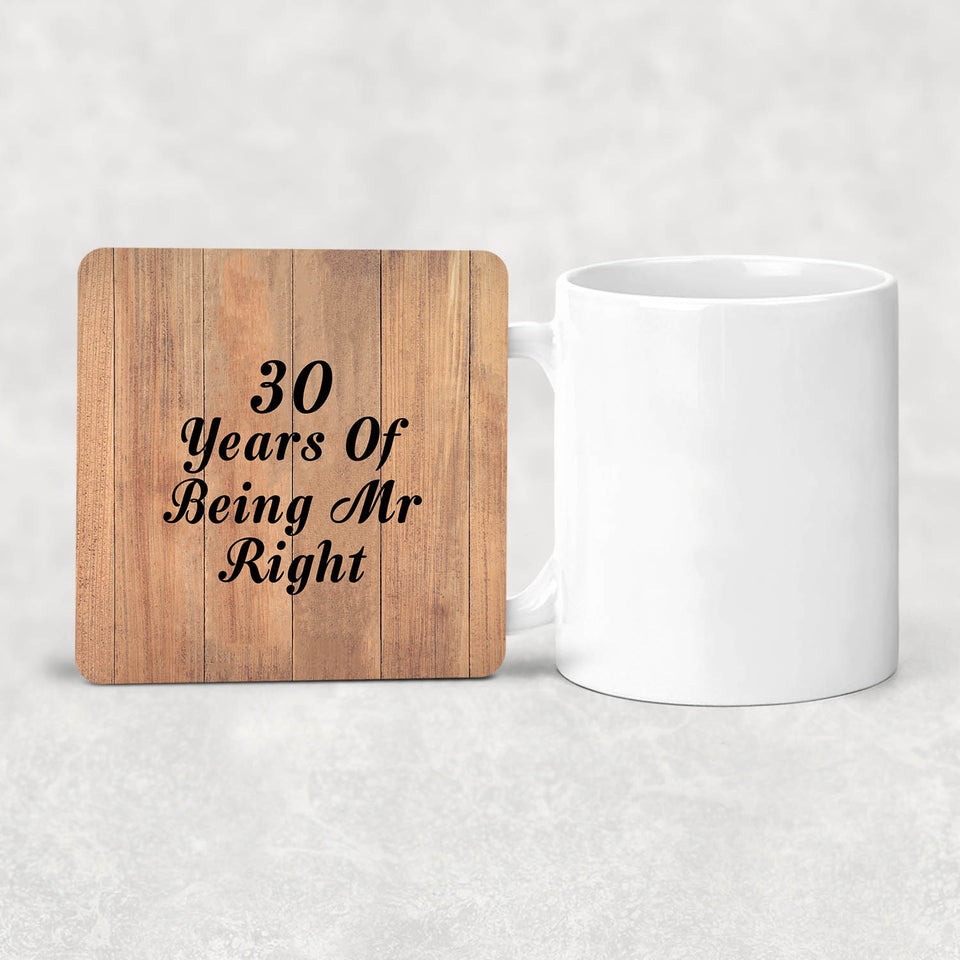30th Anniversary 30 Years Of Being Mr Right - Drink Coaster C