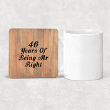 46th Anniversary 46 Years Of Being Mr Right - Drink Coaster C