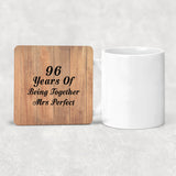 96th Anniversary 96 Years Of Being Mrs Perfect - Drink Coaster C