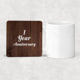 1st Anniversary 1 Year Anniversary - Drink Coaster D