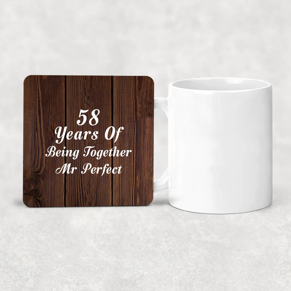 58th Anniversary 58 Years Of Being Mr Perfect - Drink Coaster D