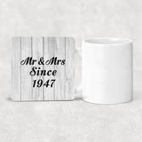 77th Anniversary Mr & Mrs Since 1947 - Drink Coaster F