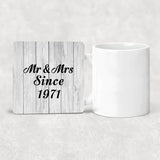 53rd Anniversary Mr & Mrs Since 1971 - Drink Coaster F