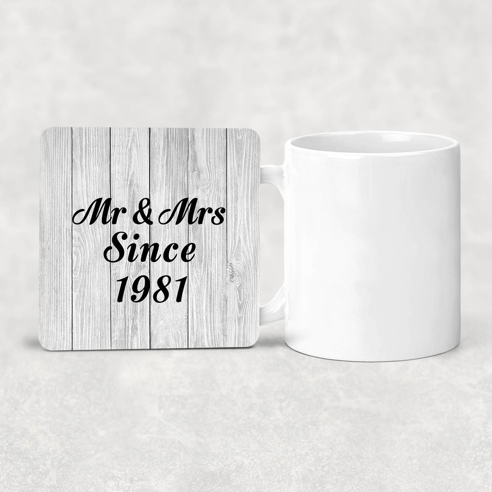 43rd Anniversary Mr & Mrs Since 1981 - Drink Coaster F