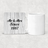37th Anniversary Mr & Mrs Since 1987 - Drink Coaster F